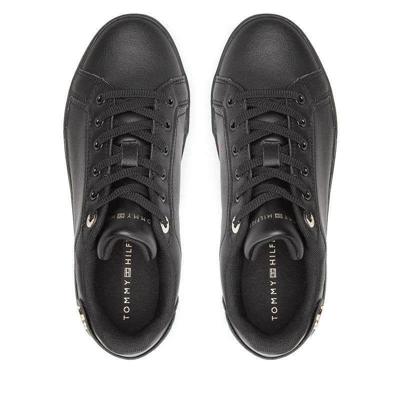 Tommy Hilfiger Button Detail Court Sneaker Women - BLK - Shoes