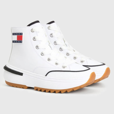 Tommy Hilfiger Chunky Cleat Leather Trainers Women - WHT - White / 37 / M - Shoes