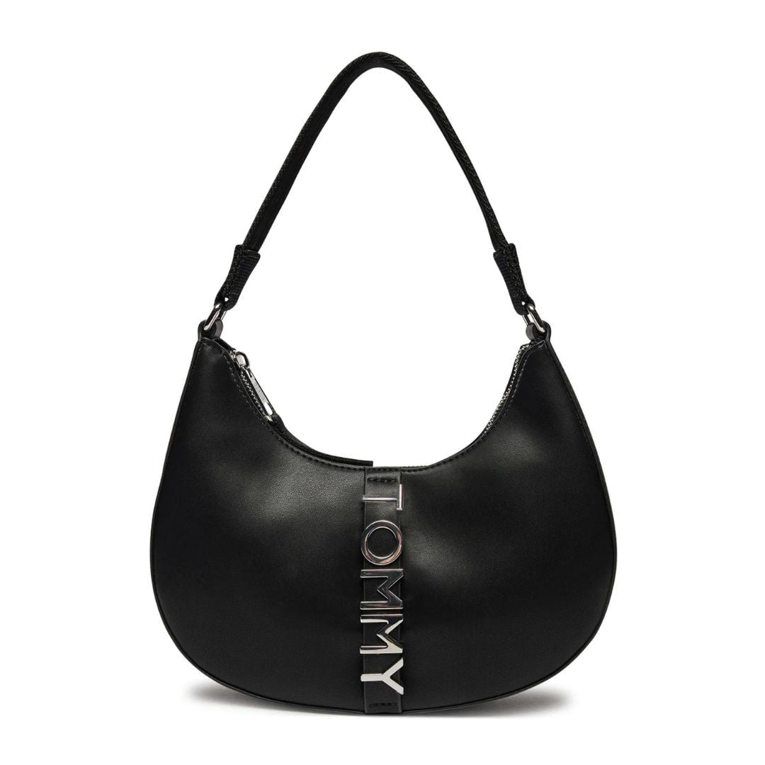 Tommy Hilfiger City Metal Logo Shoulder Bag - BLK - Black