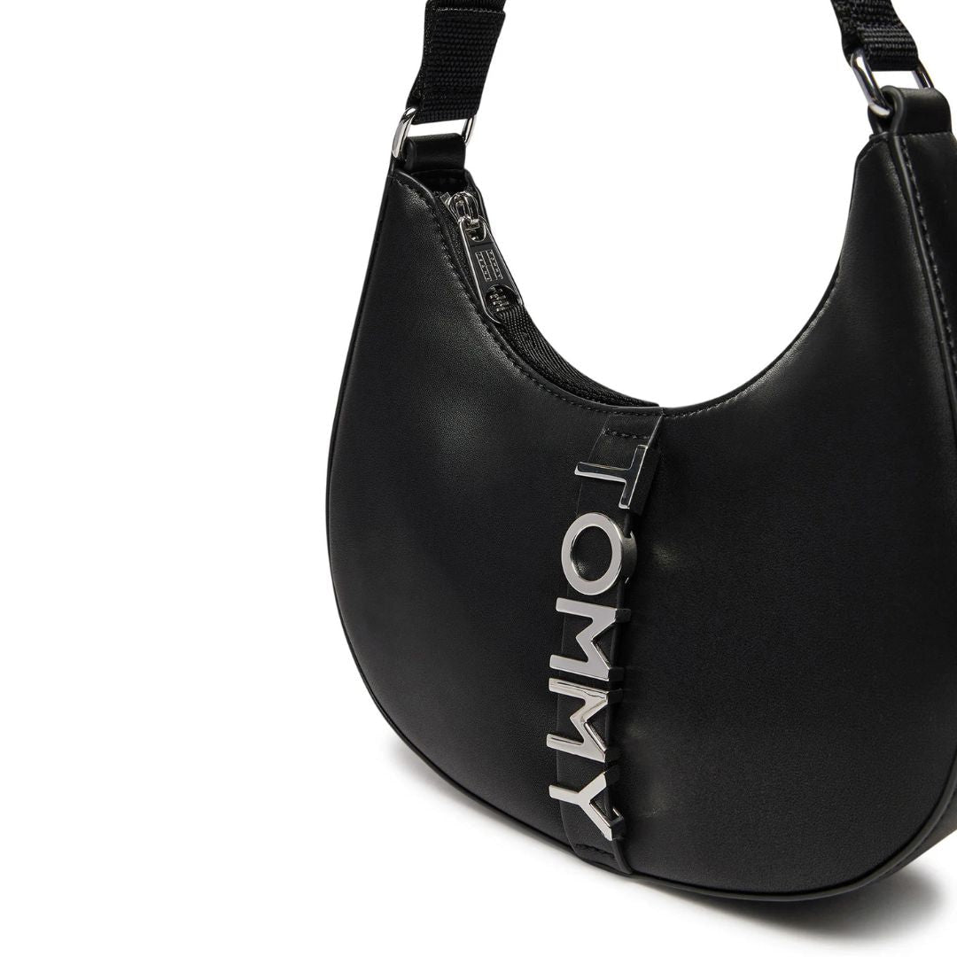 Tommy Hilfiger City Metal Logo Shoulder Bag - BLK - Black