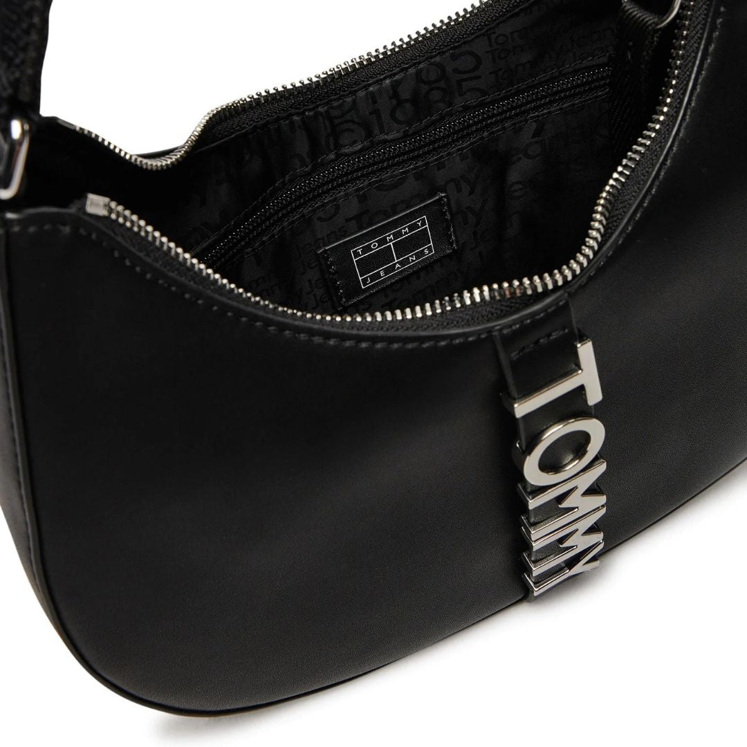 Tommy Hilfiger City Metal Logo Shoulder Bag - BLK - Black