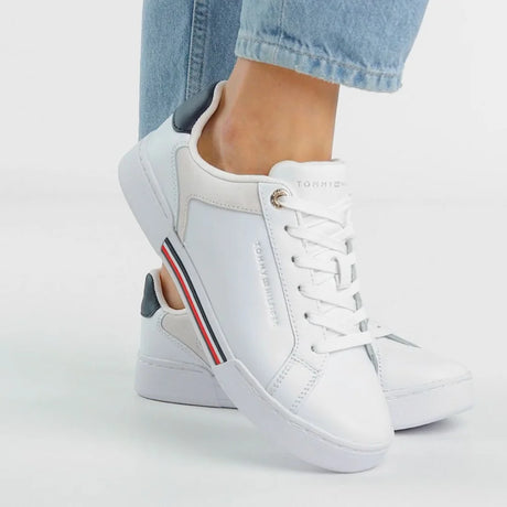 Tommy Hilfiger Court Sneaker Global Stripes Women - WHT - Shoes