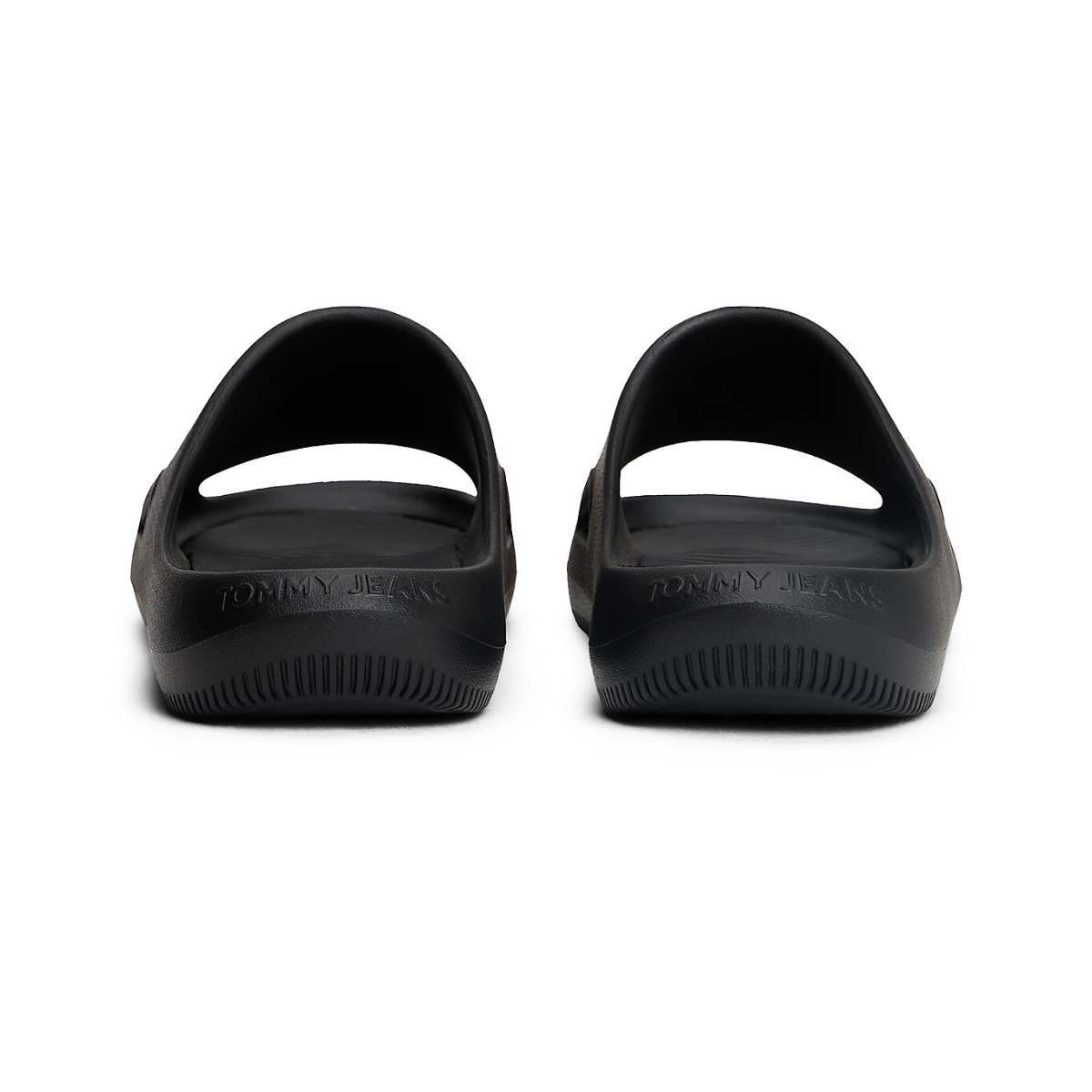 Tommy Hilfiger Cutout Embossed Pool Slides BLK