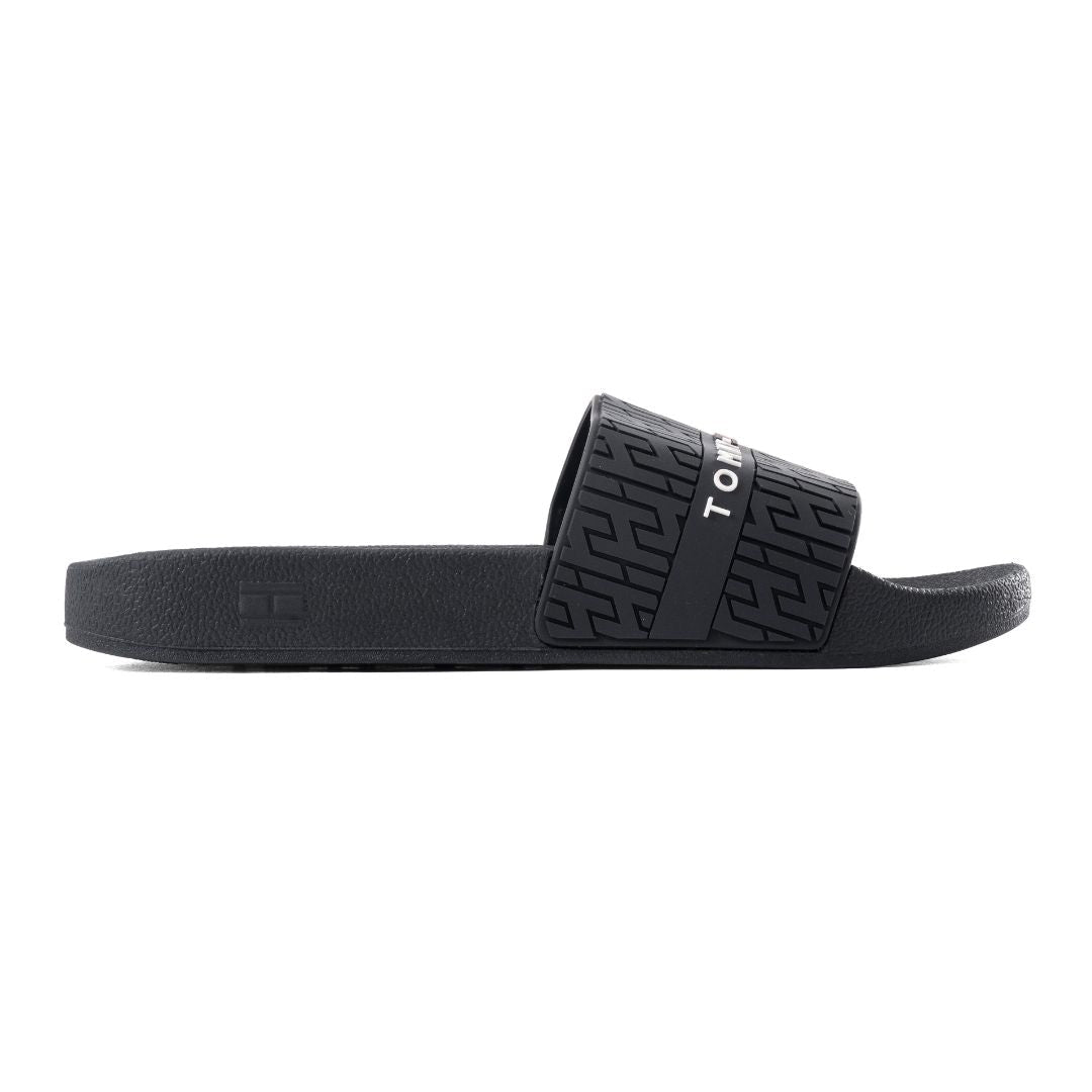 Tommy Hilfiger Dewts Logo Monogram Slides Men - BLK