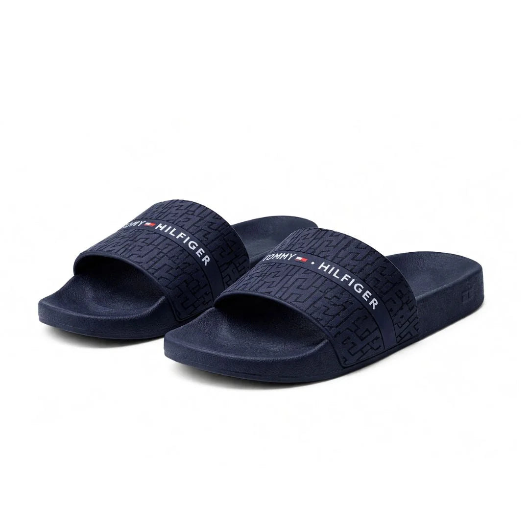 Tommy Hilfiger Dewts Logo Monogram Slides Men - NVY
