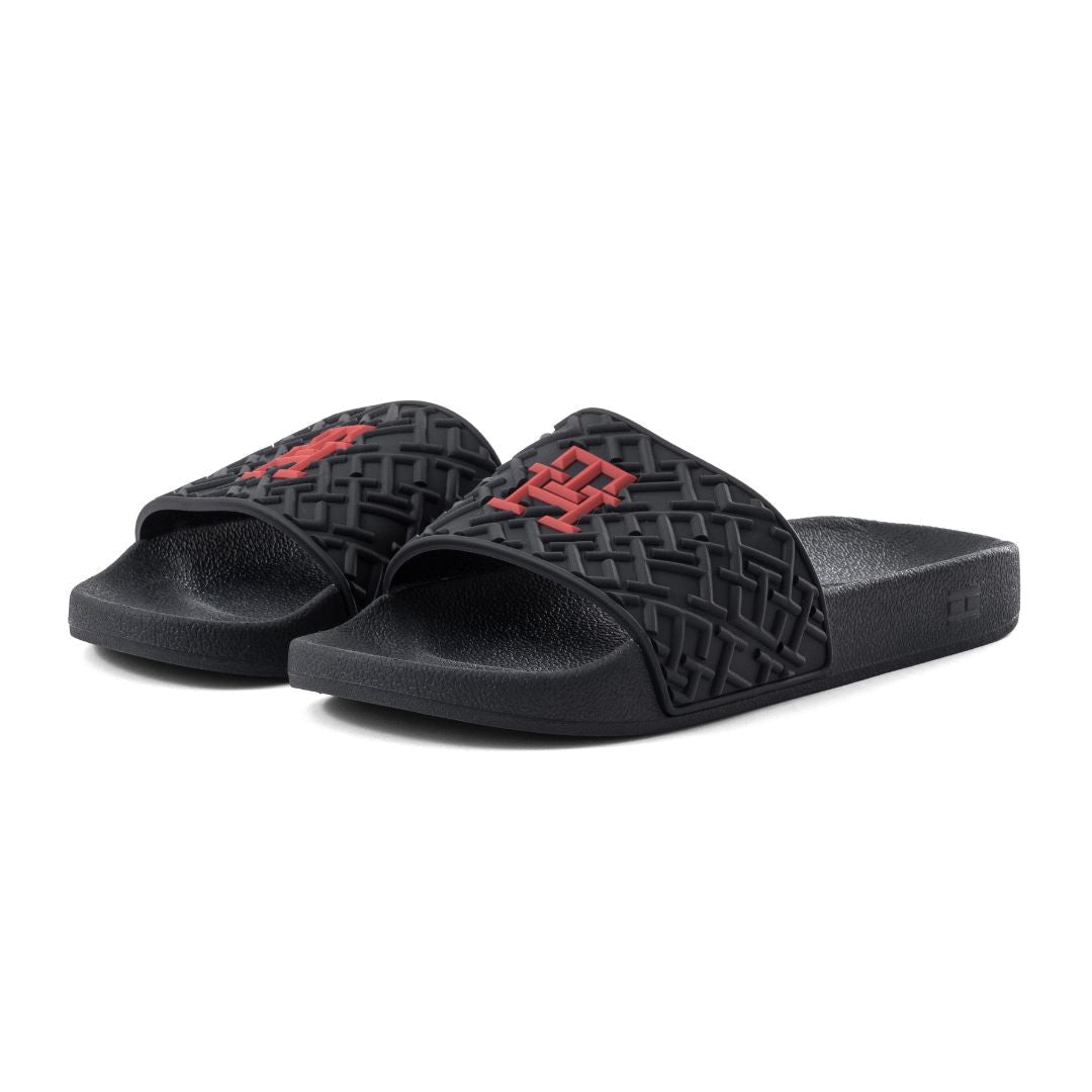 Tommy Hilfiger Dewts TH Monogram Slides Men - BLKRED - Black / 40