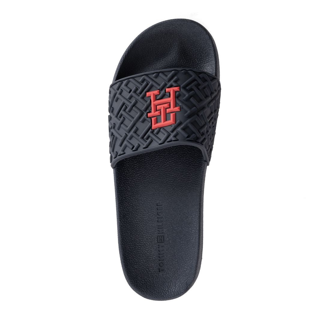 Tommy Hilfiger Dewts TH Monogram Slides Men - BLKRED