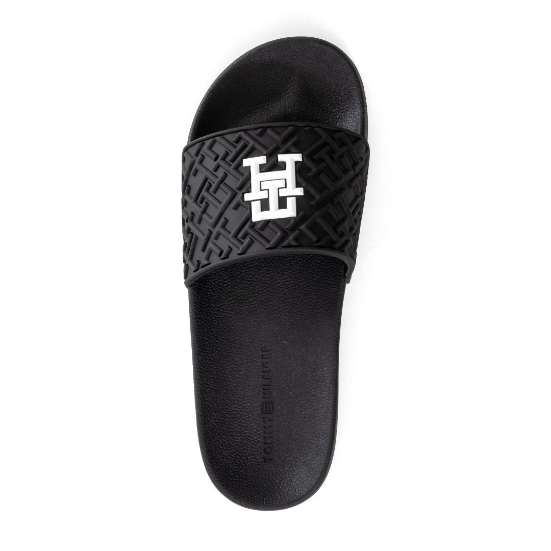 Tommy Hilfiger Dewts TH Monogram Slides Men - BLKWHT
