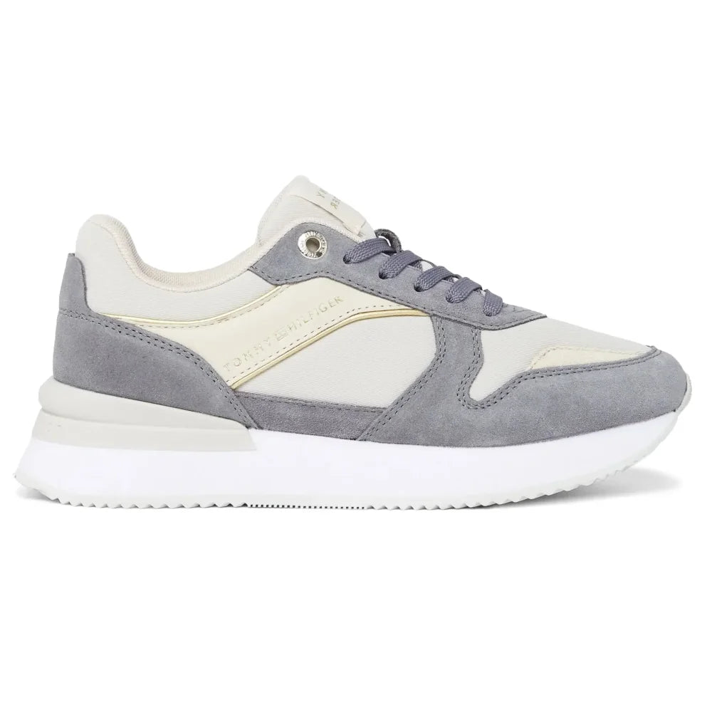 Tommy Hilfiger Elevated Mid-Top Runner Trainers Women’s - GRY