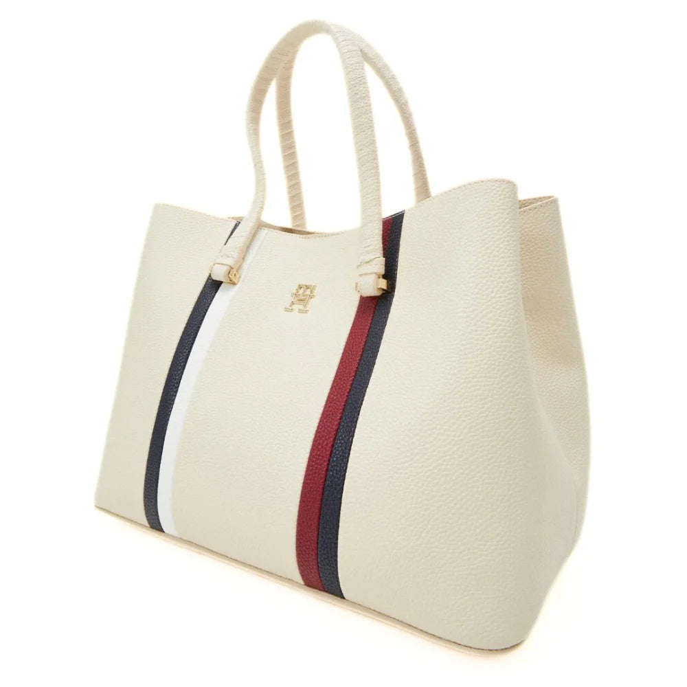 Tommy Hilfiger Emblem Satchel Handbag Women - OFFWHT - Off White