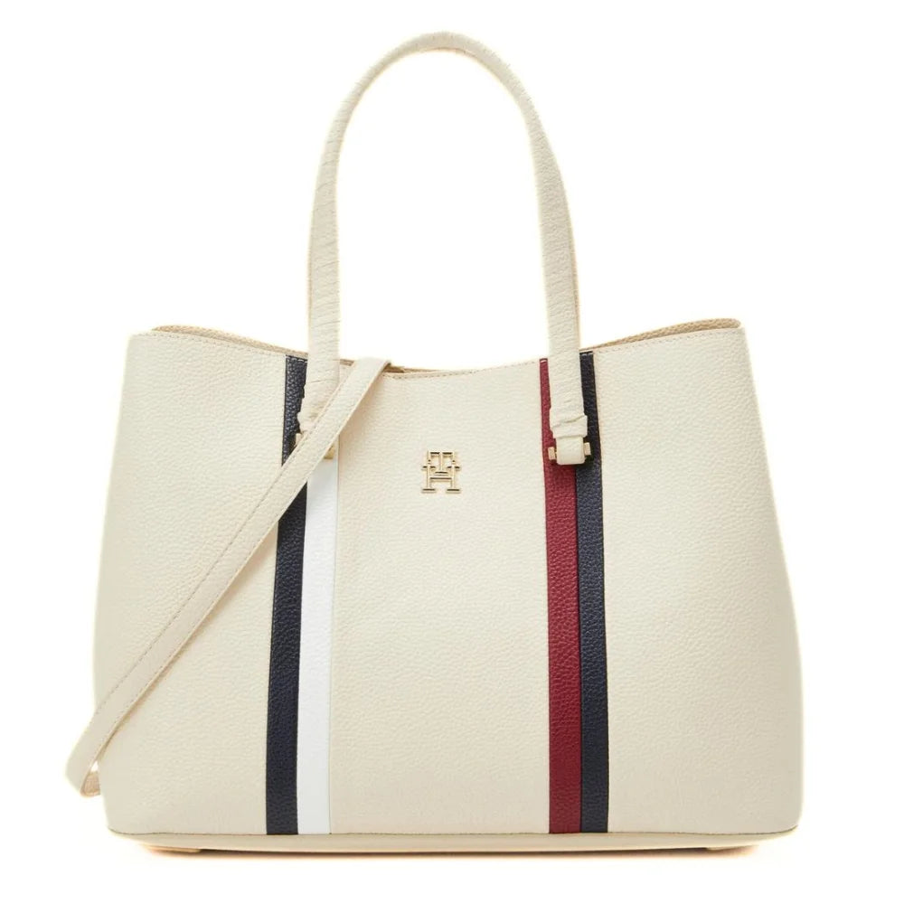 Tommy Hilfiger Emblem Satchel Handbag Women - OFFWHT - Off White