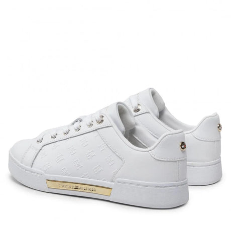 Tommy Hilfiger Embossed Monogram Sneakers - WHTGLD - Shoes