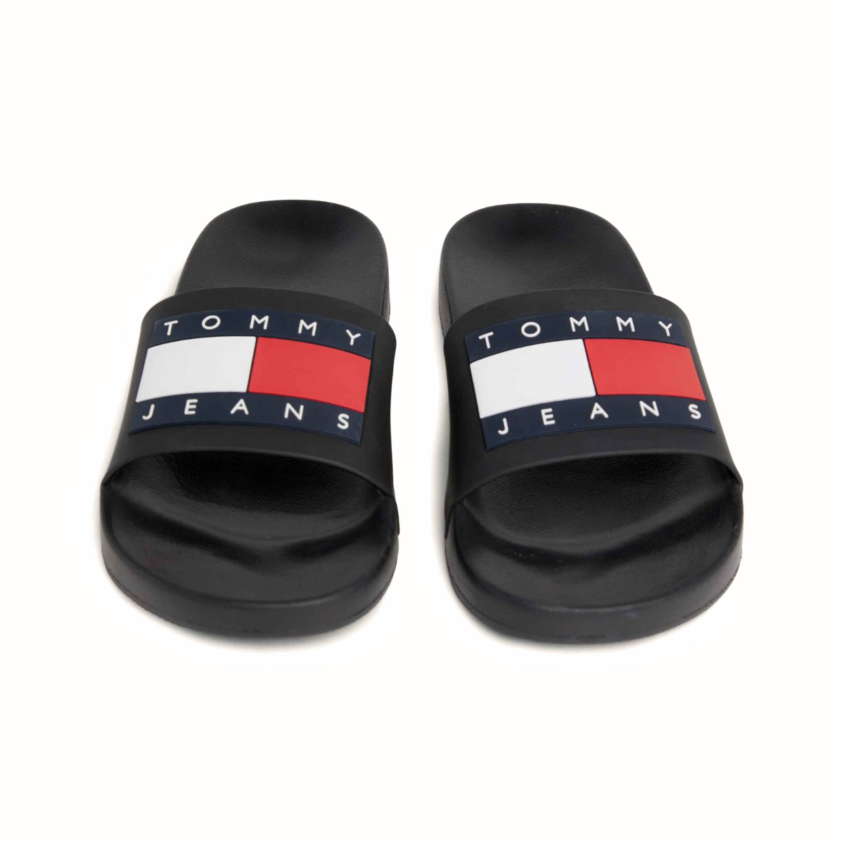 Tommy Hilfiger Essential Flag Badge Pool Slides BLK