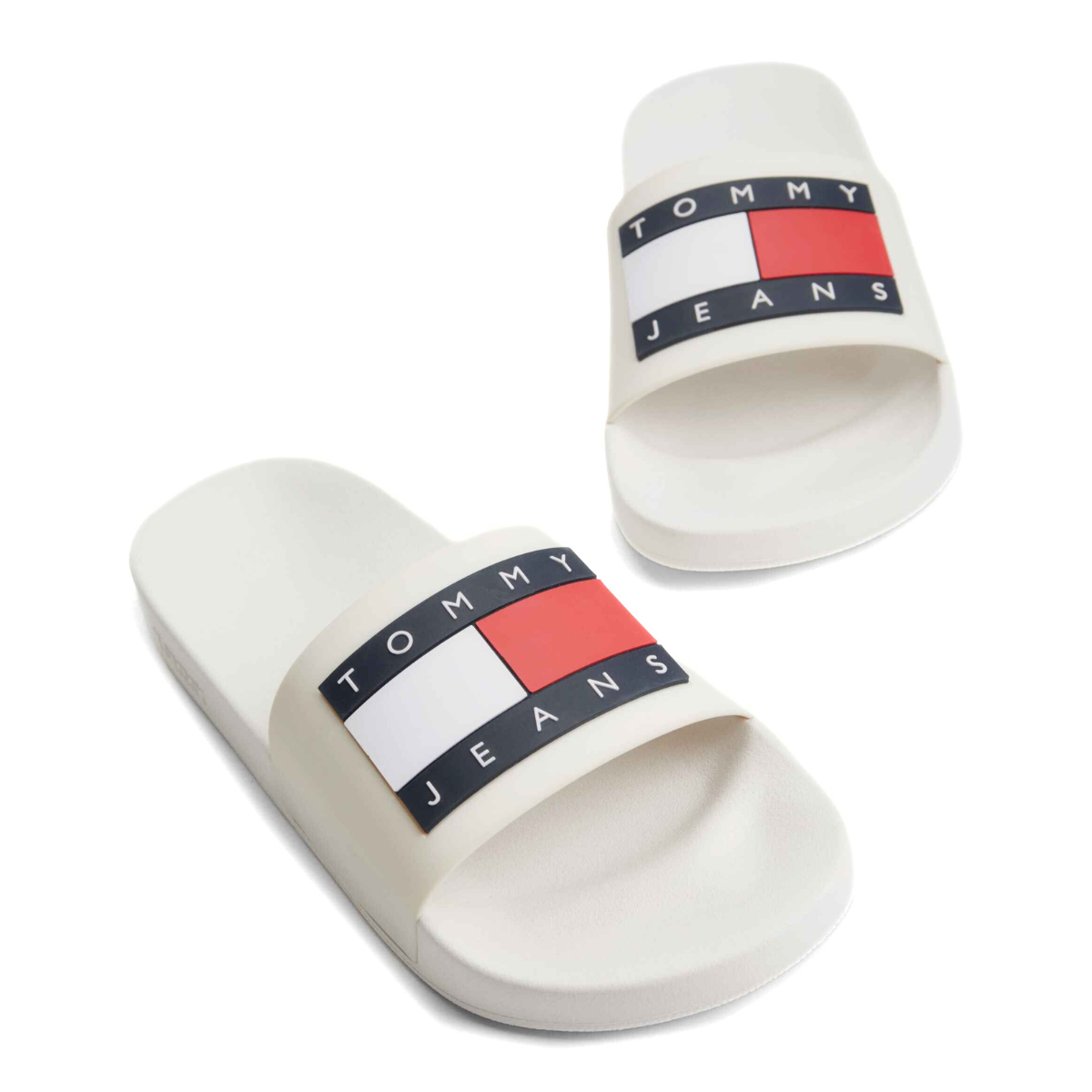 Tommy Hilfiger Essential Flag Badge Pool Slides OFFWHT