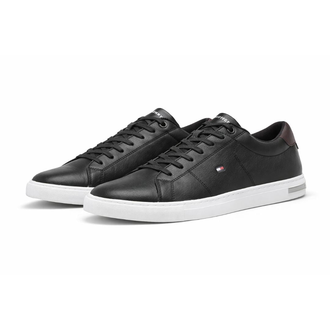 Tommy Hilfiger Essential Leather Detail Vulc Sneakers Men FM0FM04047-BLK - Black / 39