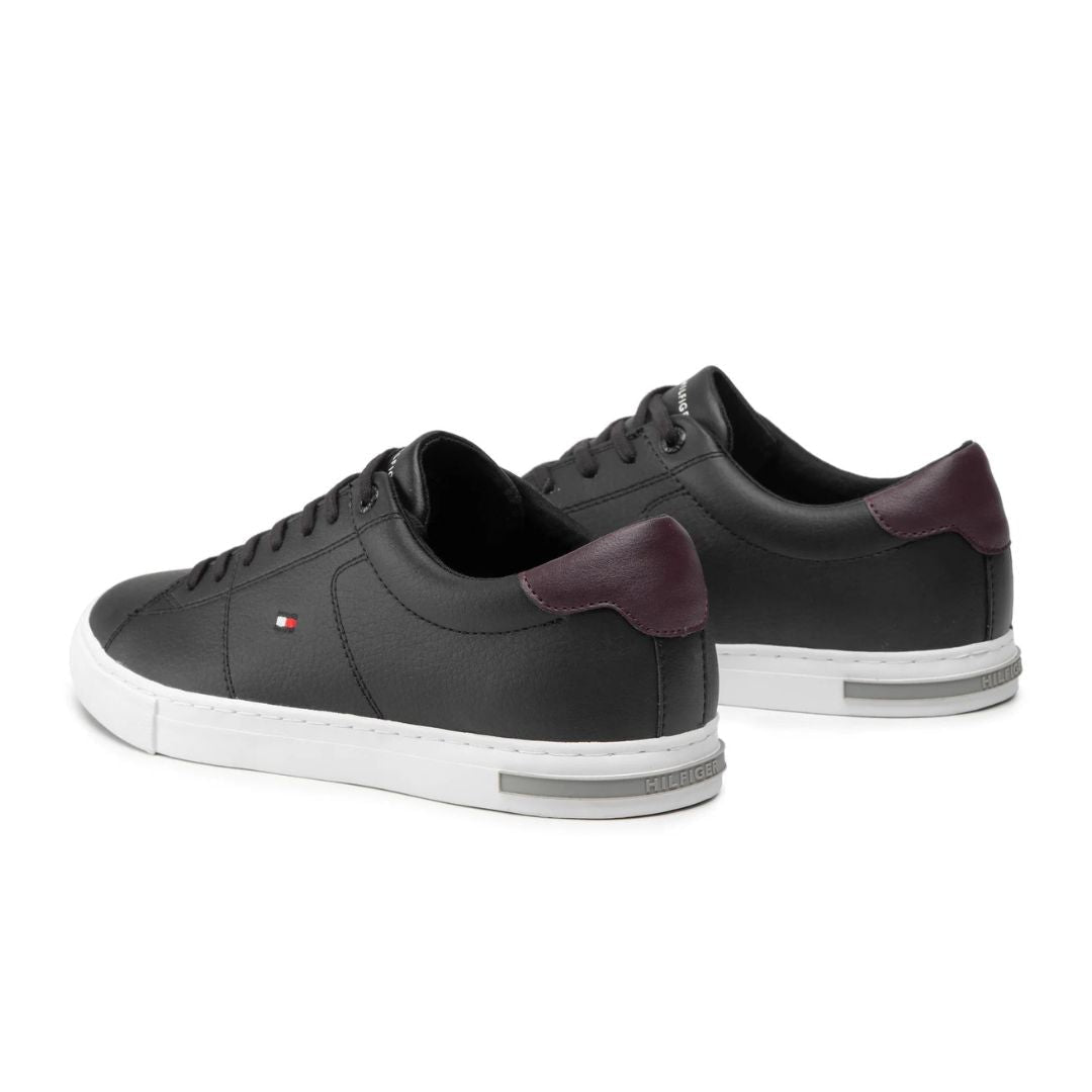Tommy Hilfiger Essential Leather Detail Vulc Sneakers Men FM0FM04047-BLK