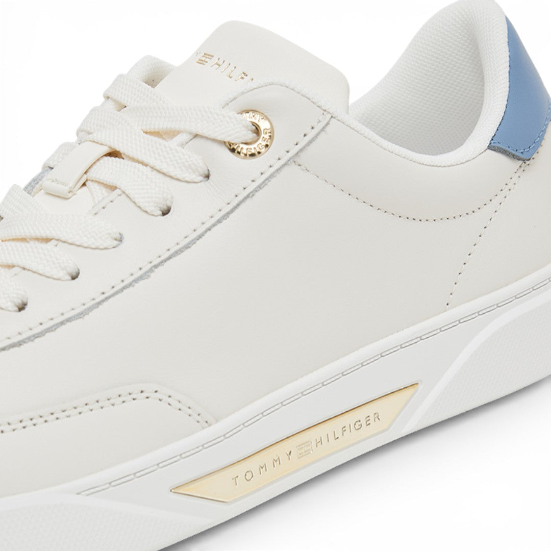 Tommy Hilfiger ESSENTIAL Logo Detail Lace-Up Sneakers Women FW0FW08682-WHT