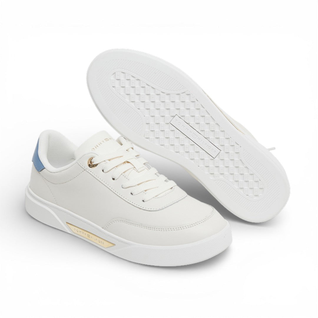 Tommy Hilfiger ESSENTIAL Logo Detail Lace-Up Sneakers Women FW0FW08682-WHT