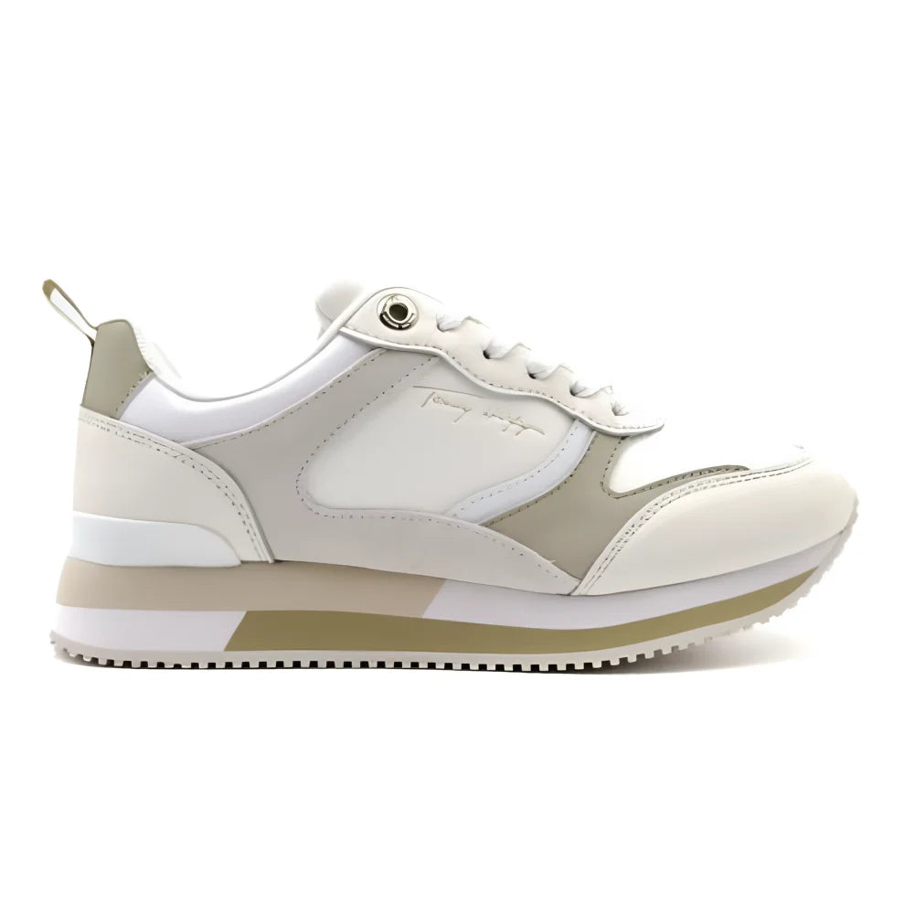 Tommy Hilfiger Essential Signature Runner Trainers Women’s - BEG - 36 / Beige / M