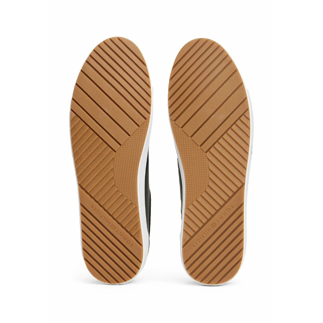 Tommy Hilfiger Fine-Cleat Leather Trainers Men FM0FM05625-BLK