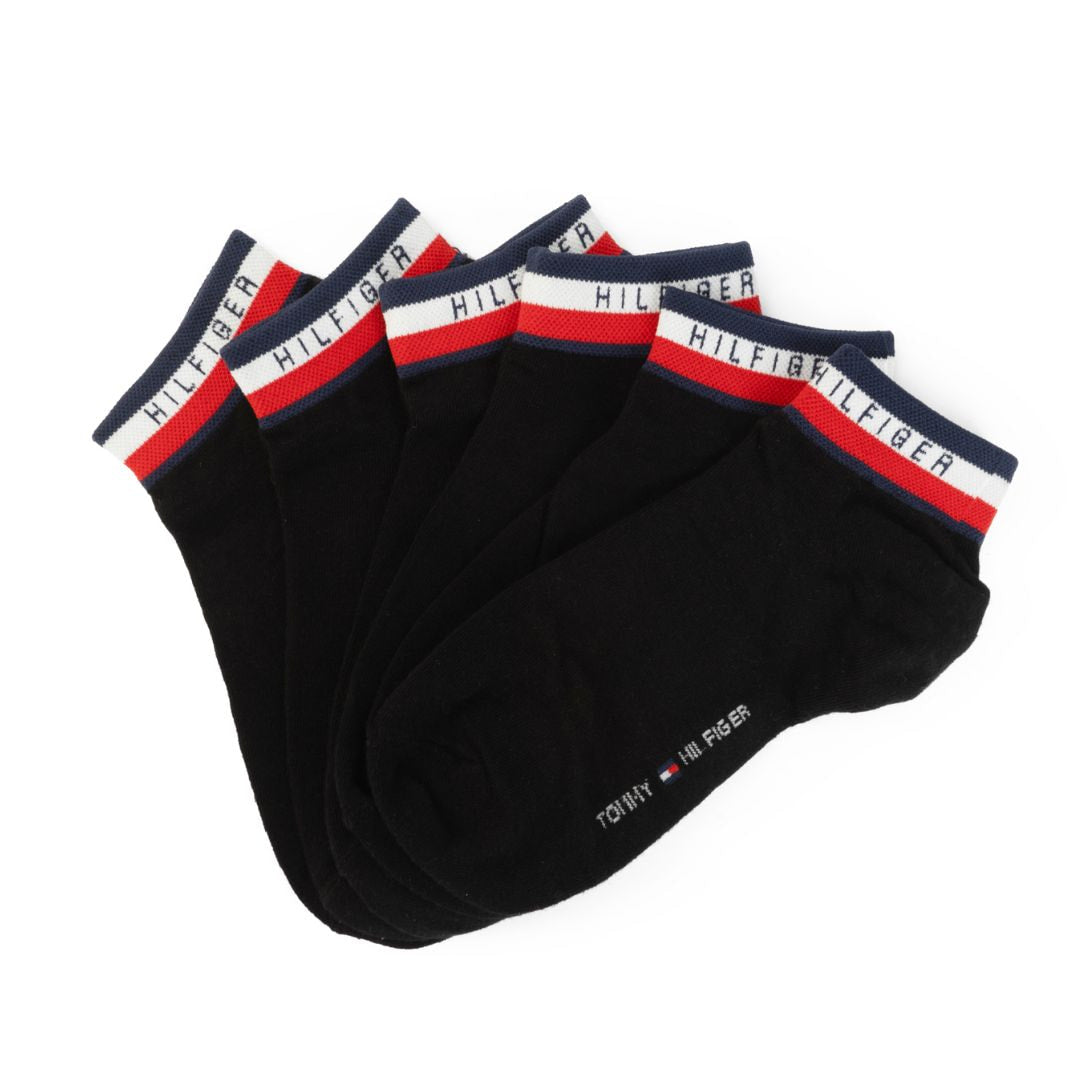 Tommy Hilfiger Flag Logo 3-Pack Socks - BLK - 3 Pairs / Black / OS