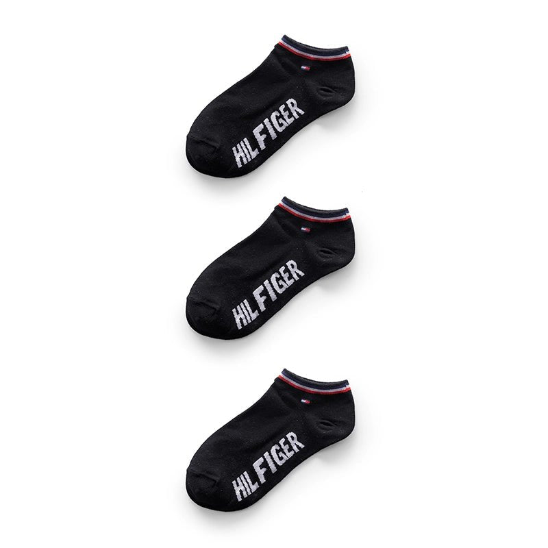 Tommy Hilfiger Flag Logo 3-Pack Socks - BLK - C1 / 3 Pairs / OS