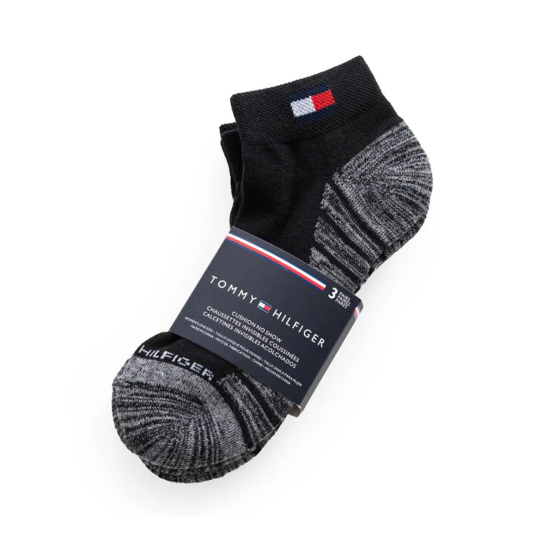 Tommy Hilfiger Flag Logo 3-Pack Socks - BLKGRY - 3 Pairs / Black/ Gray / OS