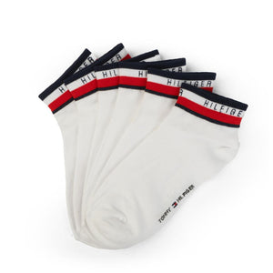 Tommy Hilfiger Flag Logo 3-Pack Socks - WHT - 3 Pairs / White / OS
