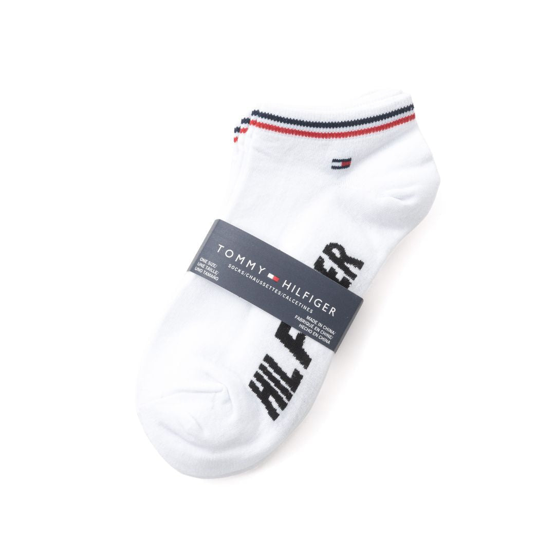 Tommy Hilfiger Flag Logo 3-Pack Socks - WHT