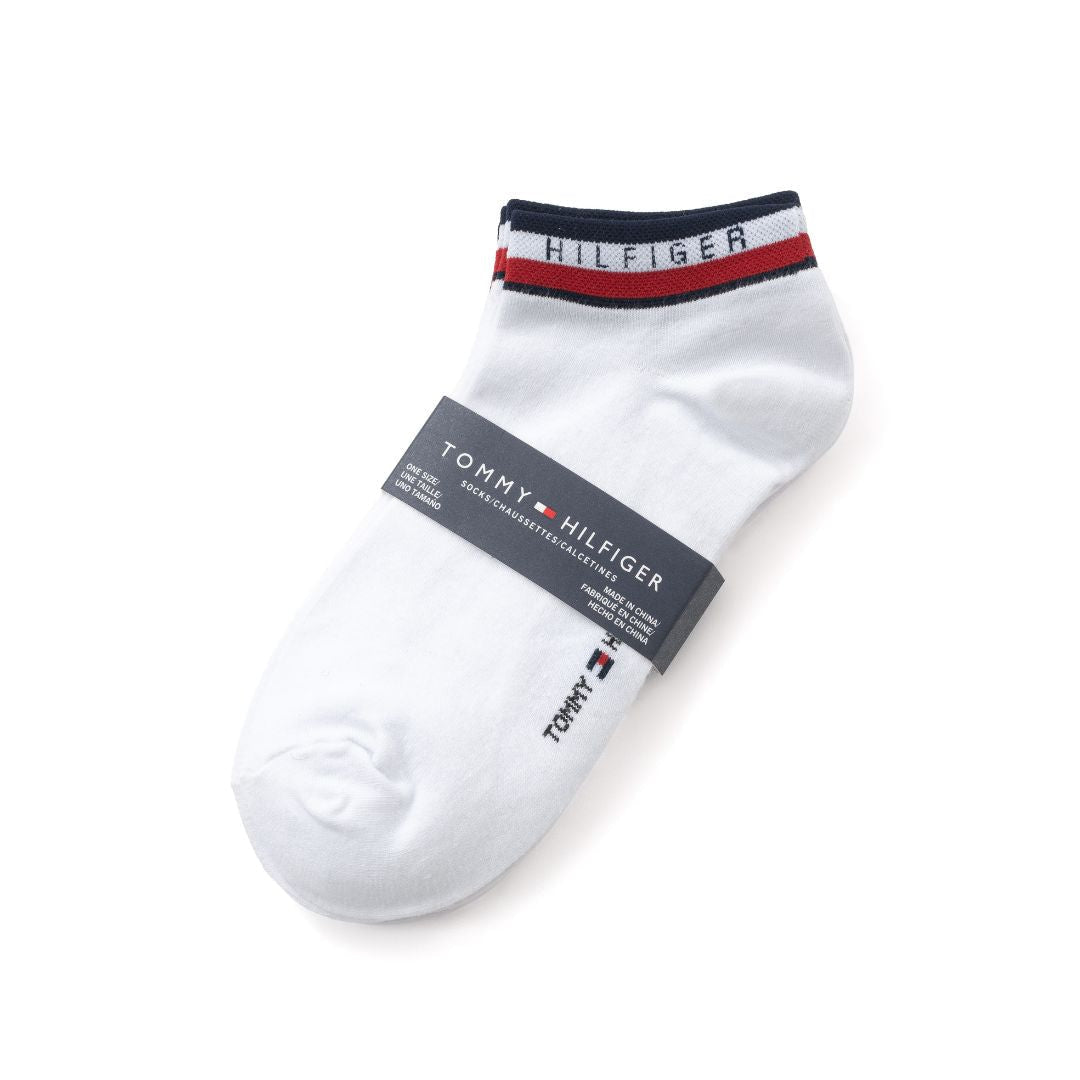 Tommy Hilfiger Flag Logo 3-Pack Socks - WHT