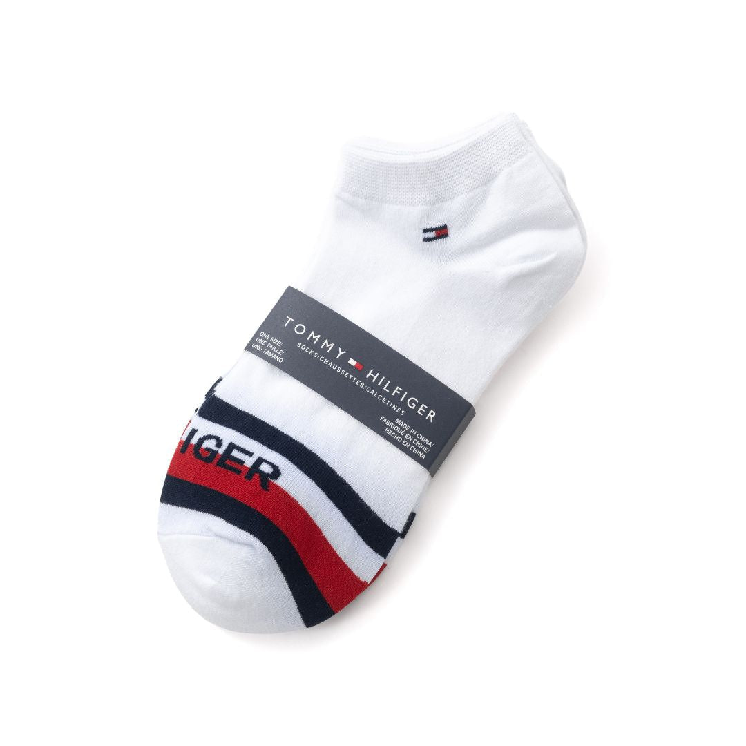 Tommy Hilfiger Flag Logo 3-Pack Socks - WHT