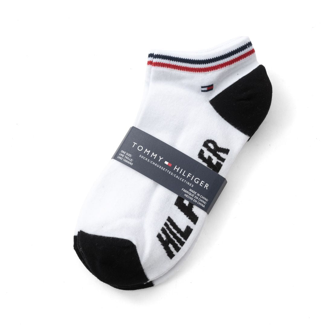 Tommy Hilfiger Flag Logo 3-Pack Socks - WHT