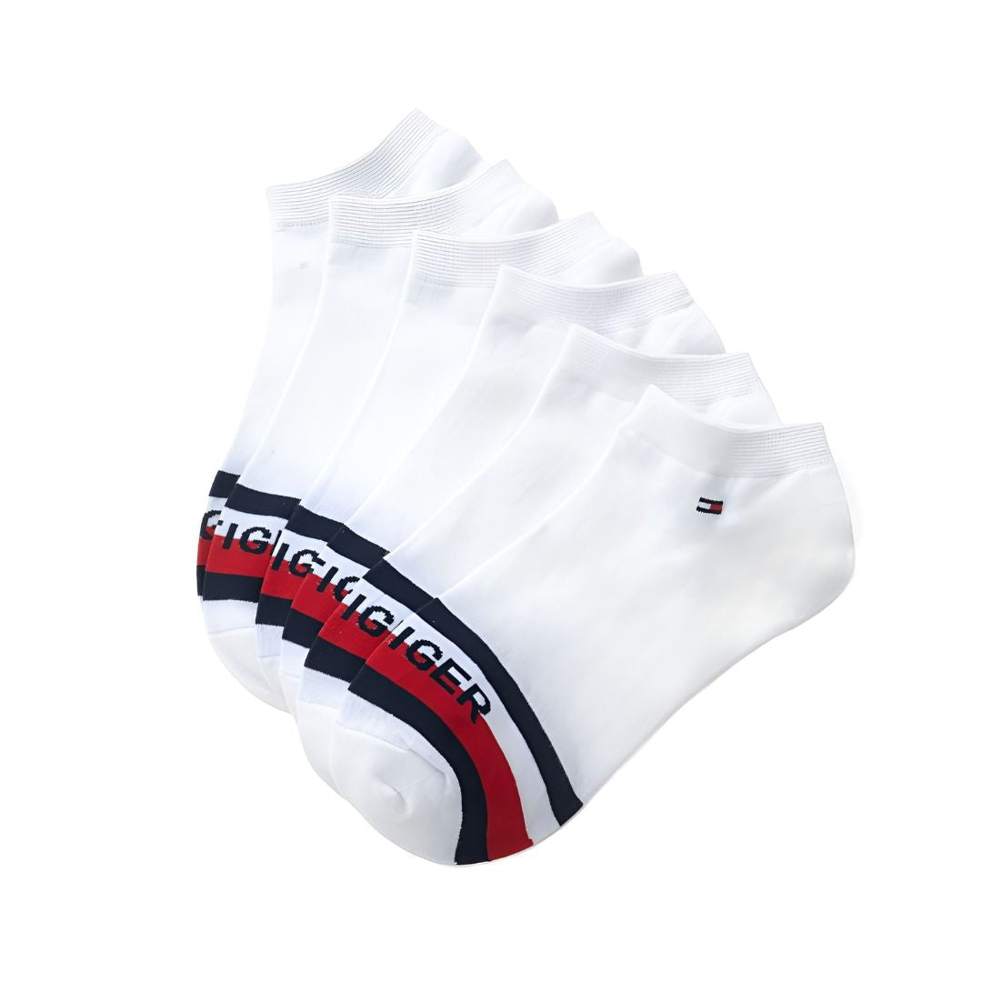 Tommy Hilfiger Flag Logo 3-Pack Socks - WHT - C2 / 3 Pairs / OS