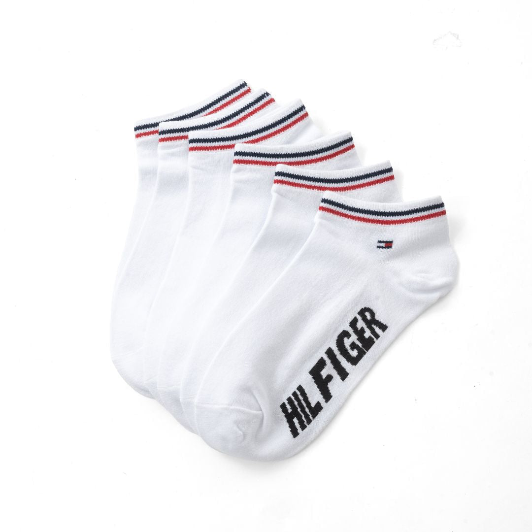 Tommy Hilfiger Flag Logo 3-Pack Socks - WHT - C3 / 3 Pairs / OS