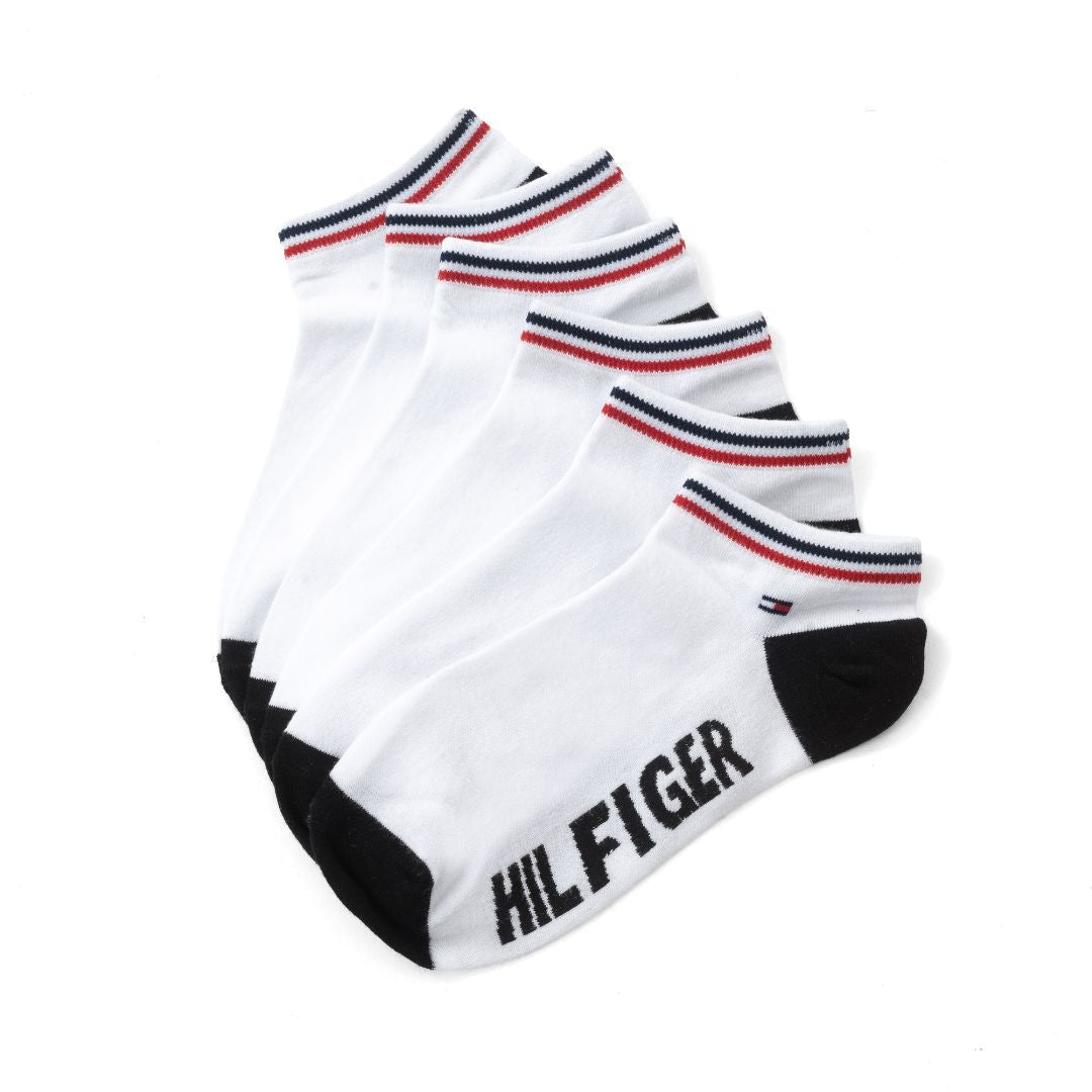 Tommy Hilfiger Flag Logo 3-Pack Socks - WHT - C4 / 3 Pairs / OS