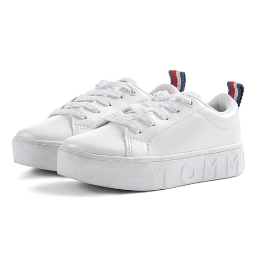 Tommy Hilfiger Flatform Cade Court Low Kids - WHT White / D Medium 30.5 Shoes