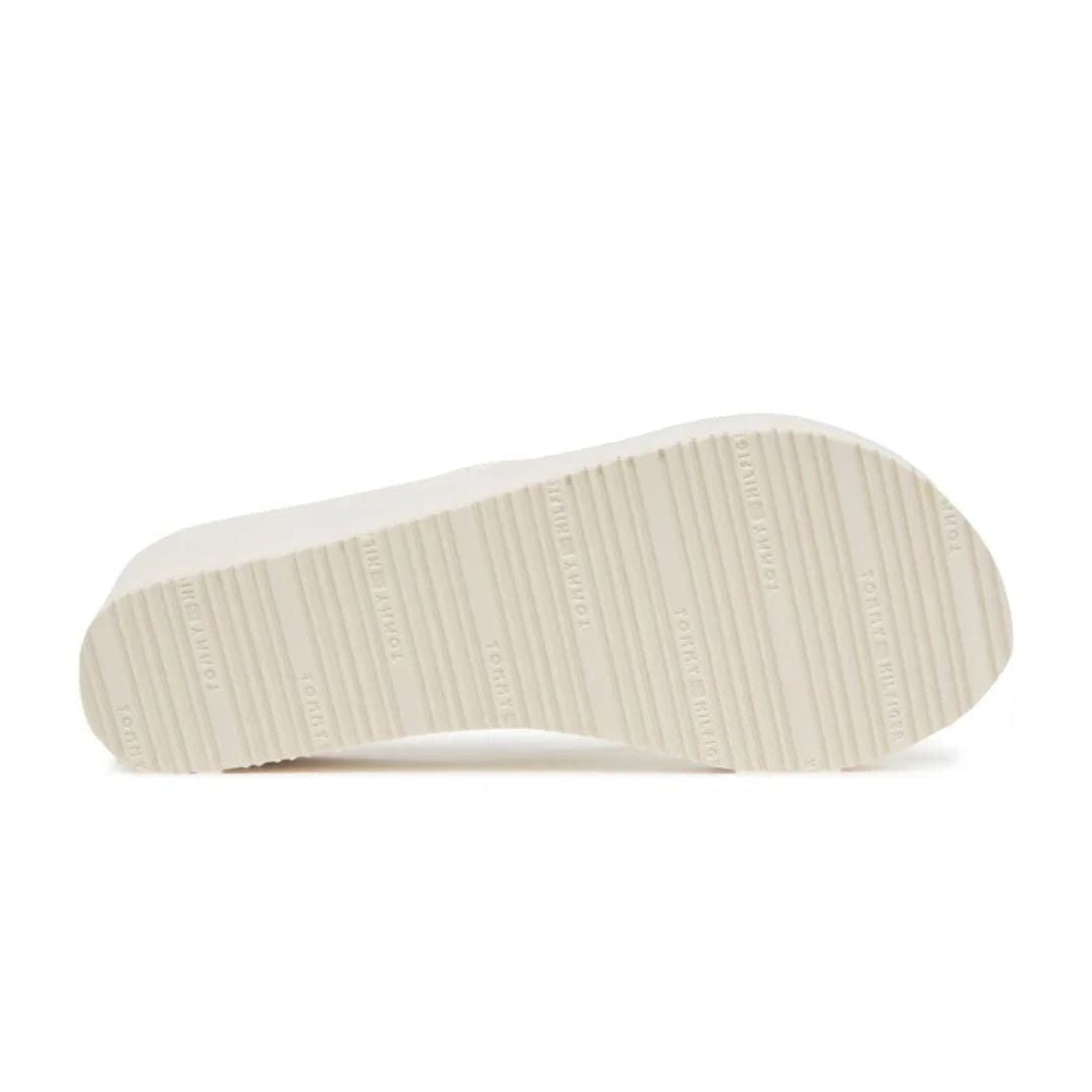 Tommy Hilfiger Flip Flops TH Stripes Wedge Beach Sandal FW0FW08521 WHT