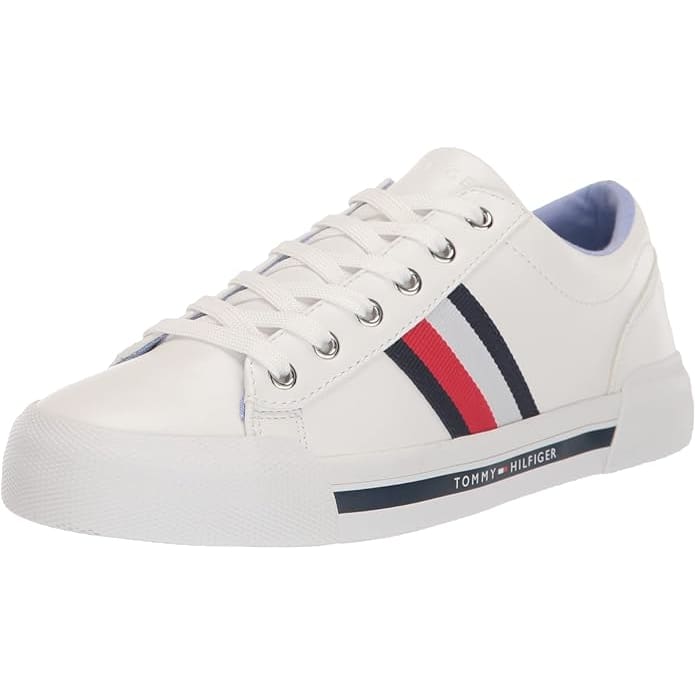 Buy Tommy Hilfiger Women White Metallic Logo Panel Lace Up Sneakers -  NNNOW.com