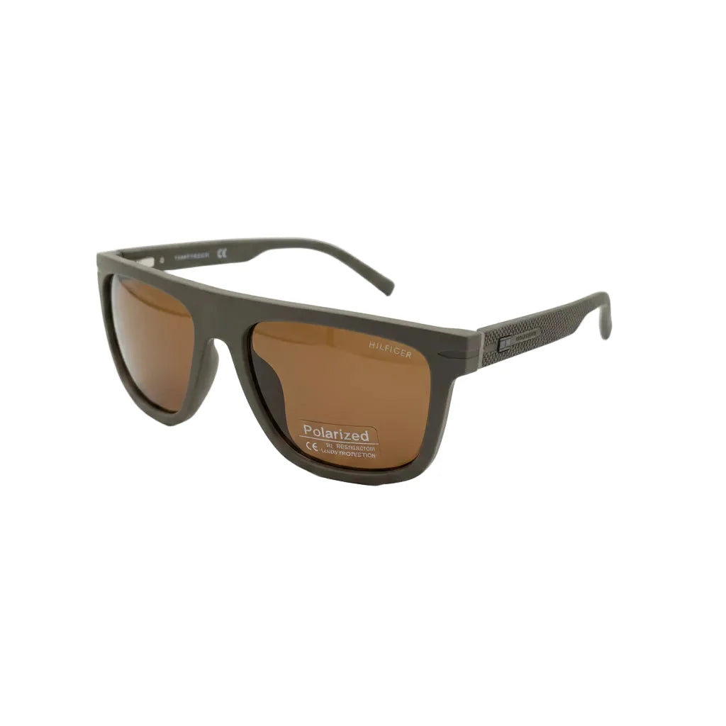 Tommy Hilfiger Gunner Rectangula Frame Sunglasses Unisex - BRN - BROWN