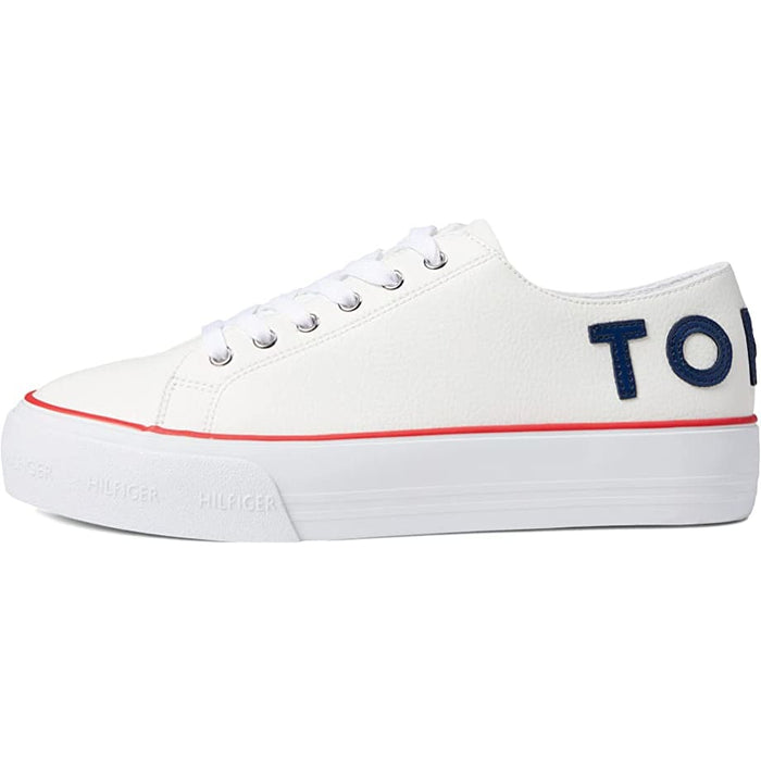 Tommy Hilfiger Helien Platform Leather Trainers Women - WHITE - Shoes