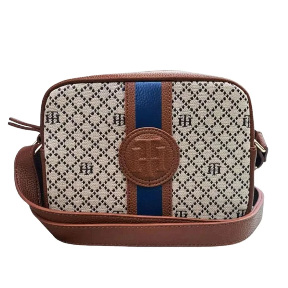 Tommy Hilfiger Iconic Monogram Camera Crossbody Bag - BEGTAN - Beige/ Tan