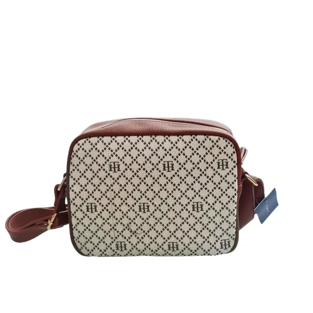Tommy Hilfiger Iconic Monogram Camera Crossbody Bag - BEGTAN - Beige/ Tan