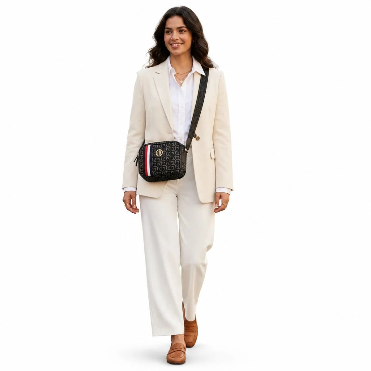 Tommy Hilfiger Iconic Monogram Camera Crossbody Bag - NVY - Navy
