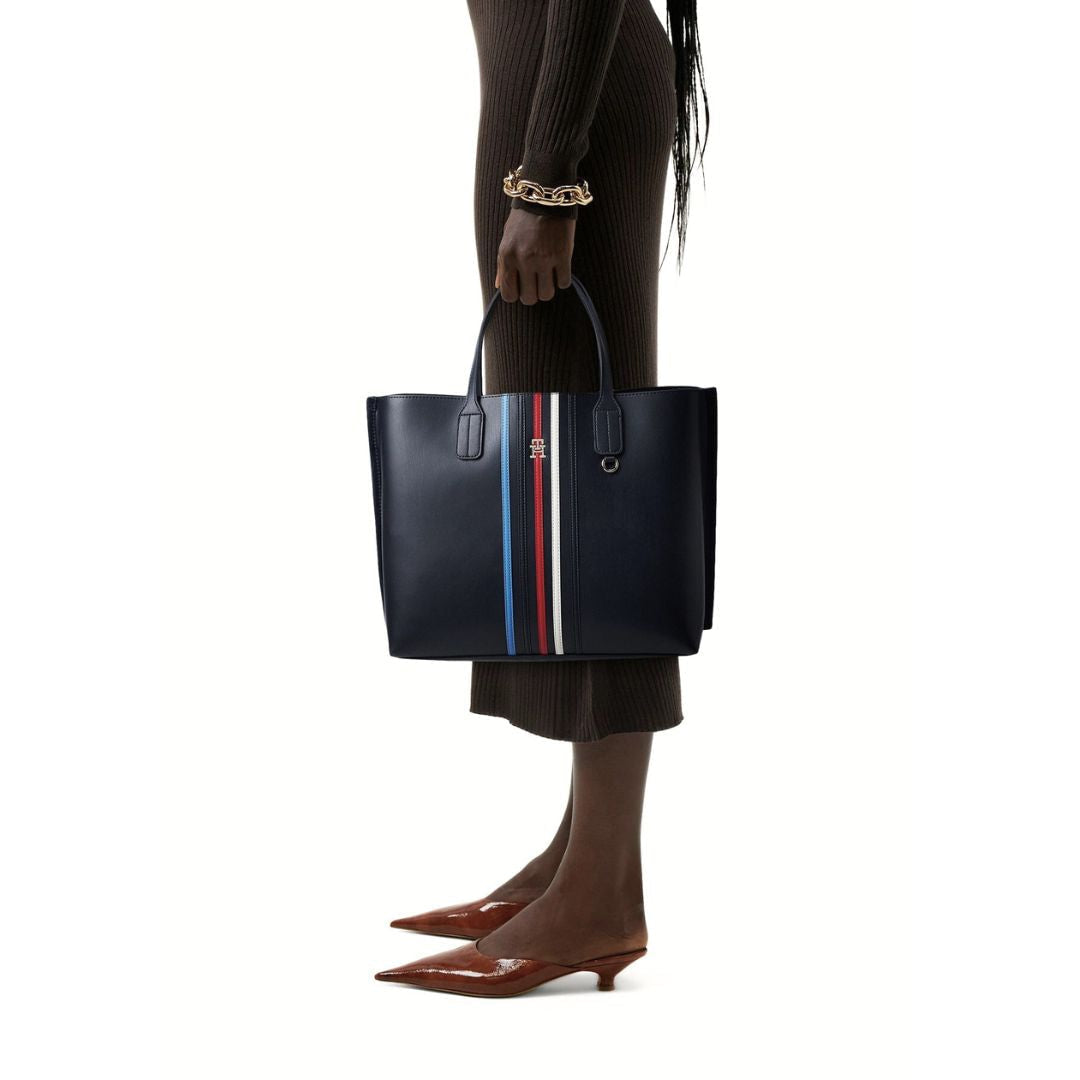 Tommy Hilfiger Iconic Tommy Satchel Corp Bag AW0AW16409-BLK - Black