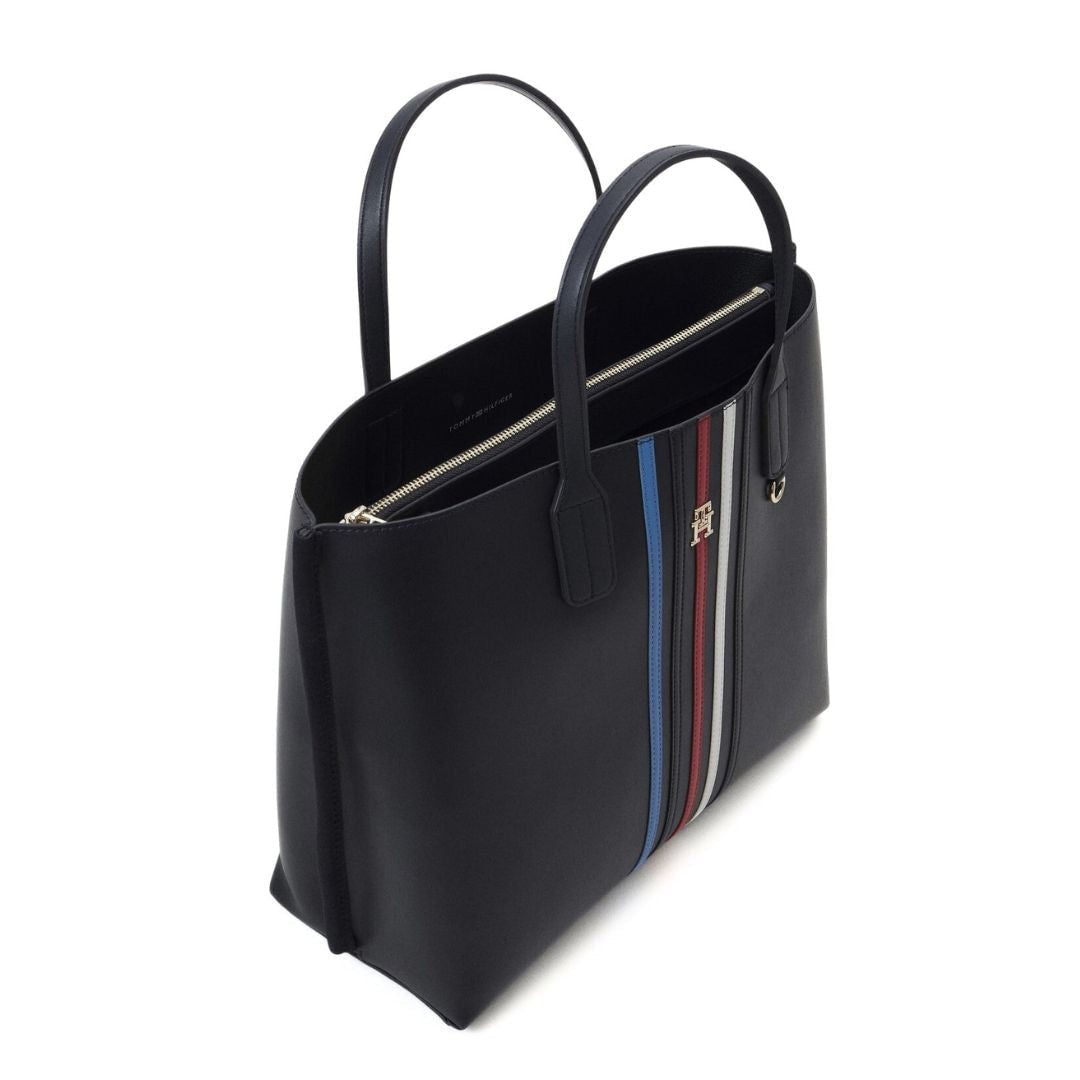 Tommy Hilfiger Iconic Tommy Satchel Corp Bag AW0AW16409-BLK - Black
