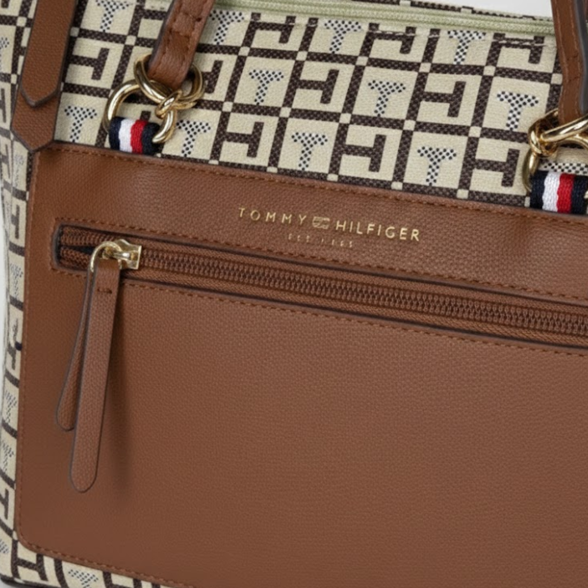Tommy Hilfiger Jacquard Amelia Satchel Shoulder Bag women - BRN - Brown