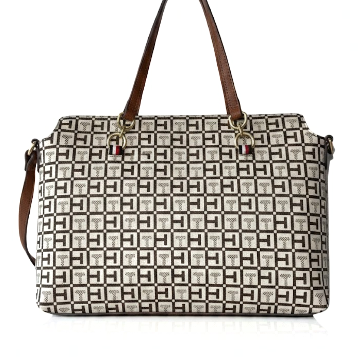 Tommy Hilfiger Jacquard Amelia Satchel Shoulder Bag women - BRN - Brown