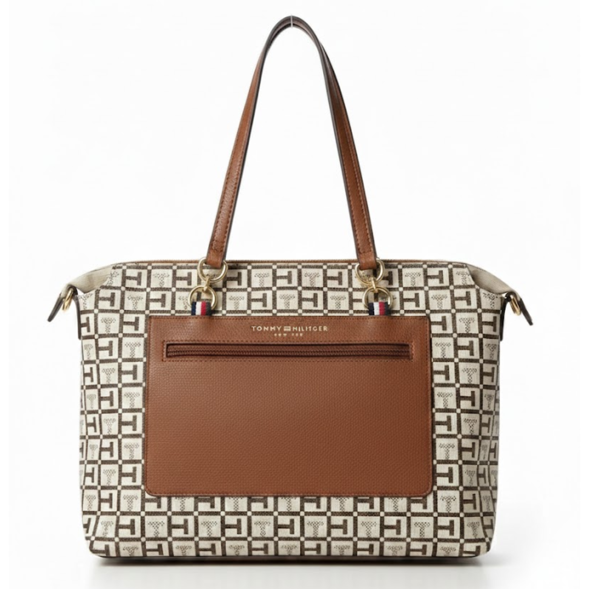 Tommy Hilfiger Jacquard Amelia Satchel Shoulder Bag women - BRN - Brown