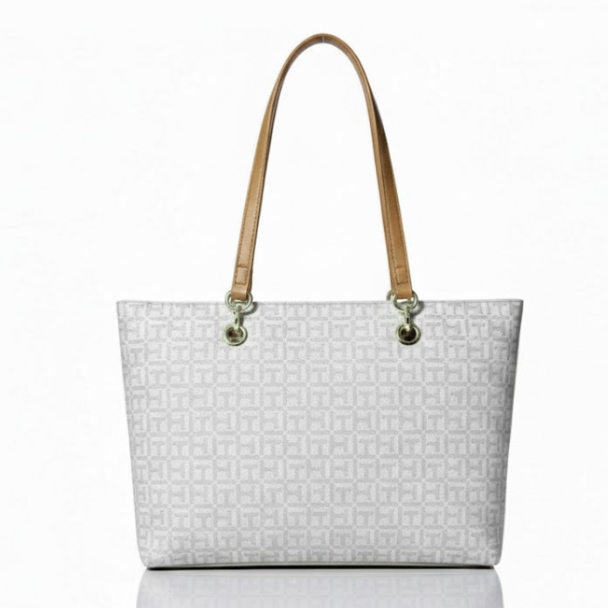 Tommy Hilfiger Jacquard Amelia Satchel Shoulder Bag women - TANWHT - Tan-White