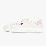 Tommy Hilfiger Jeans Cool Backtab Leather Sneaker Women - WHT - Shoes